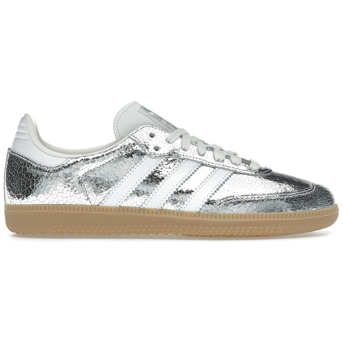 Adidas Samba Silver Metallic Cracked Leather