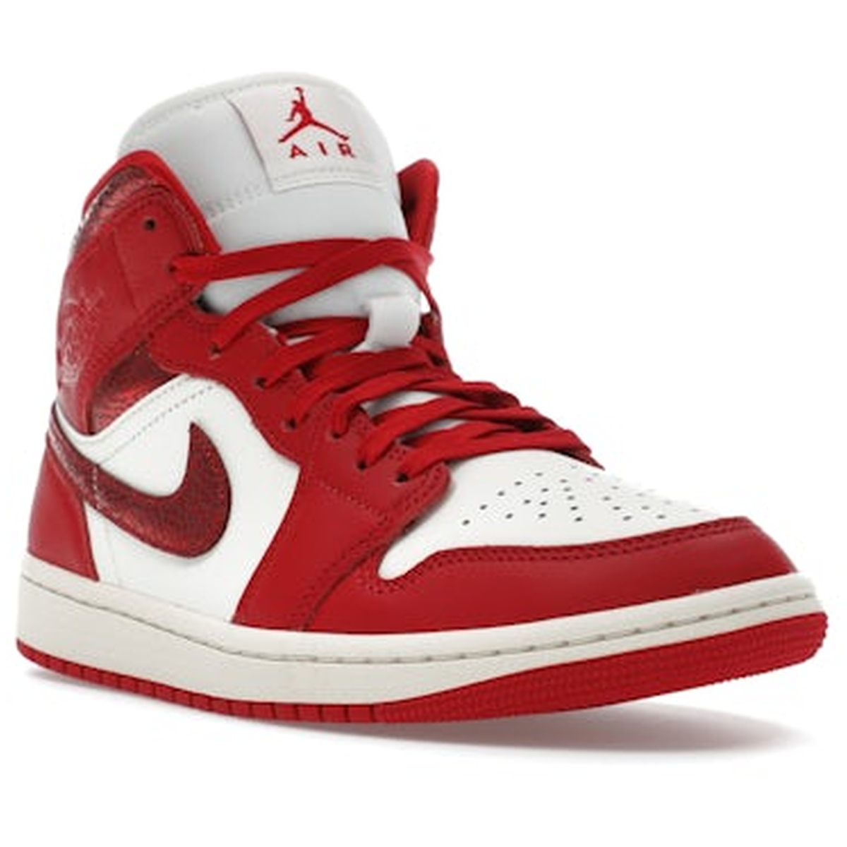 Miniatyrbild av Air Jordan 1 Mid SE Red Cracked Leather 2